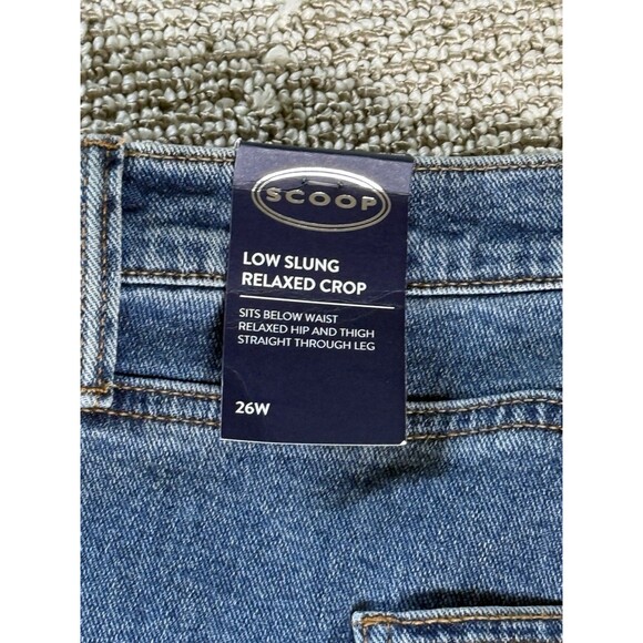 NWT Scoop Low Slung Relaxed Crop Boyfriend Jeans With Rhinestones Women’s 26W - Picture 8 of 8